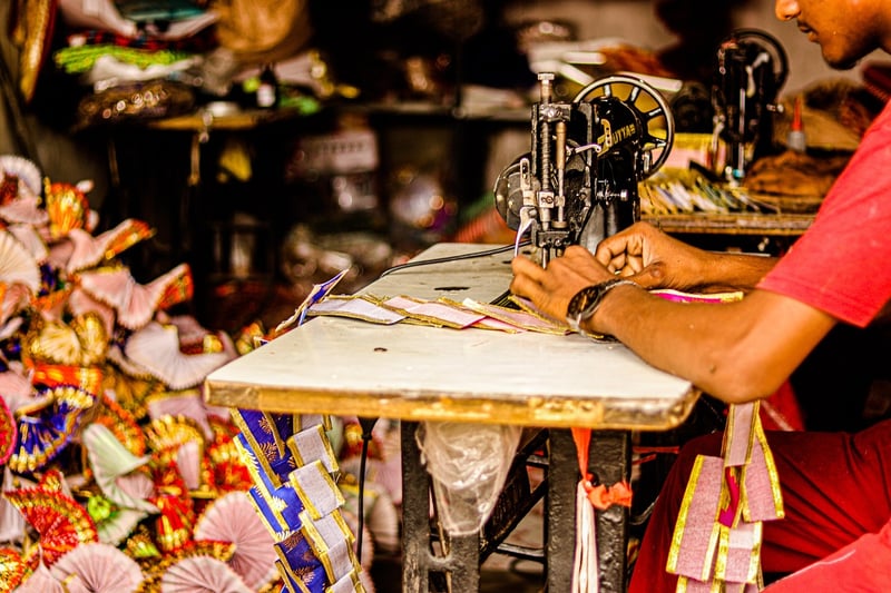 Tailor working
